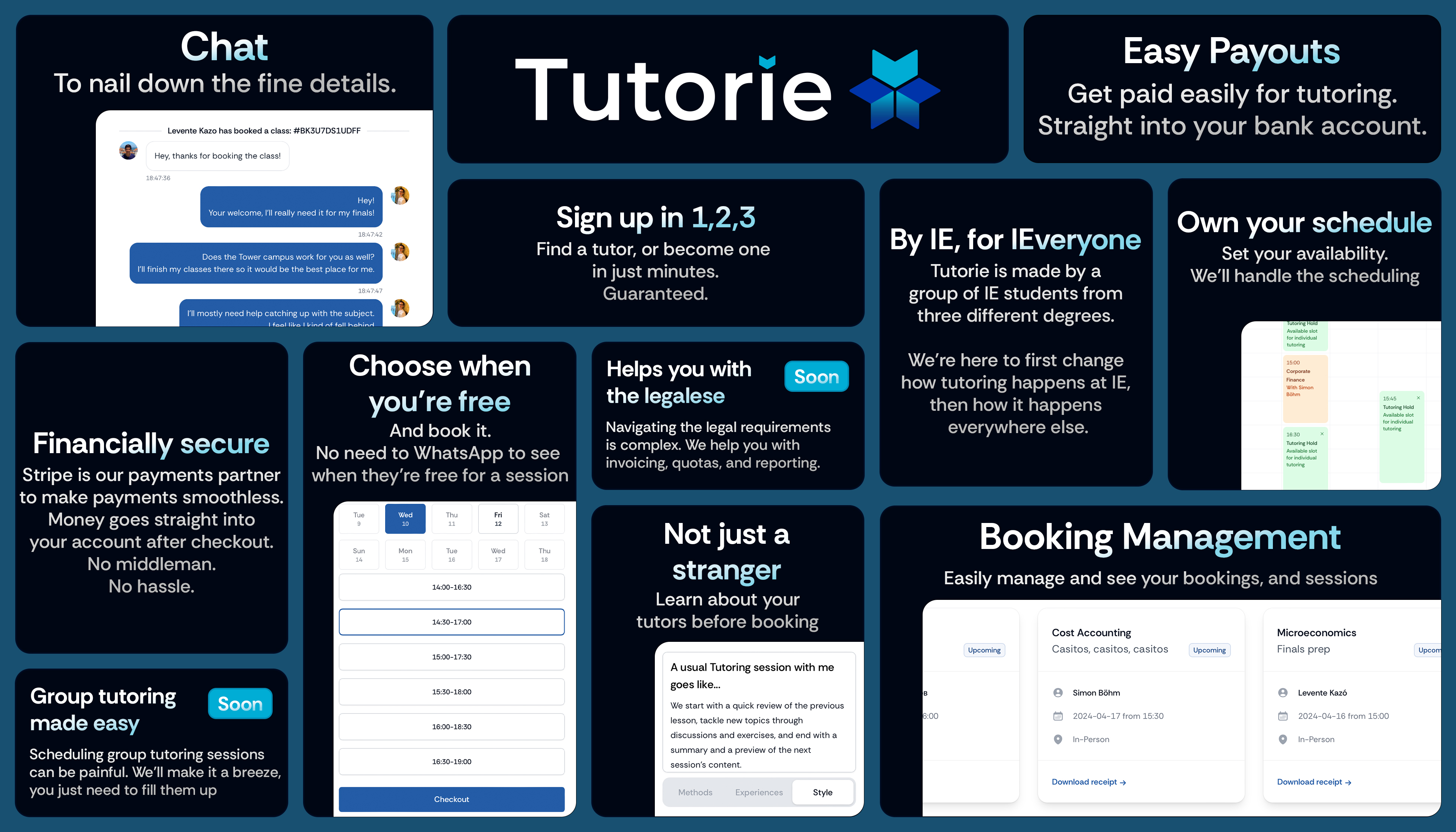 Tutorie Features Bento Box